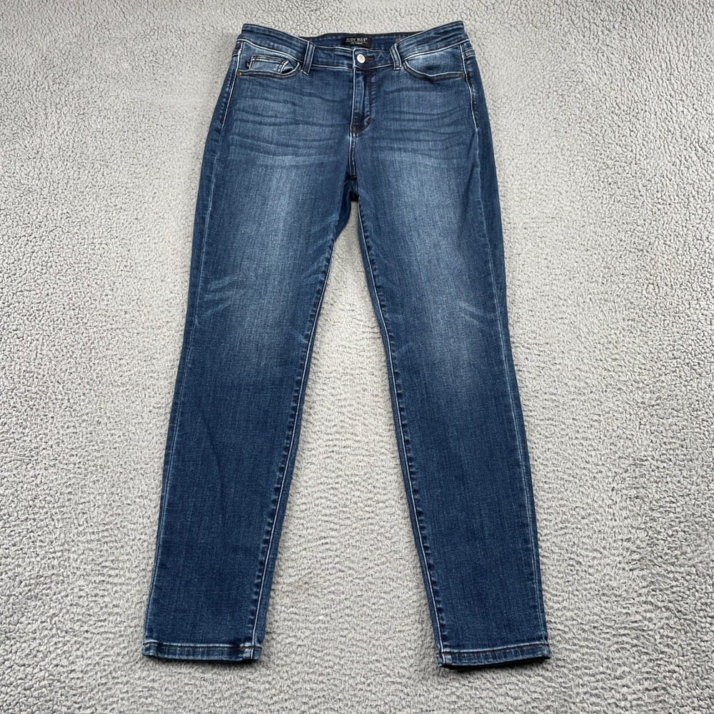 Judy Blue Jeans Womens 13/31 Blue Slim Fit Dark Wash JB82428DK Stretch Denim